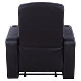 Cyrus Home Theater Upholstered Recliner Black from Coaster - Luna Furniture