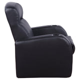 Cyrus Home Theater Upholstered Recliner Black from Coaster - Luna Furniture