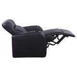 Cyrus Home Theater Upholstered Recliner Black from Coaster - Luna Furniture