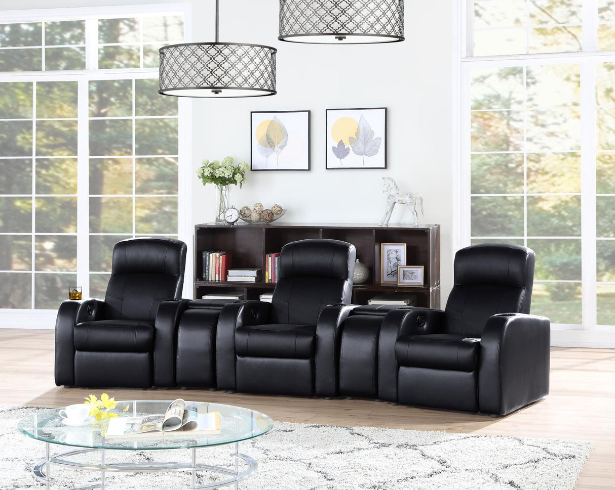 Cyrus Upholstered Recliner Living Room Set Black from Coaster - Luna Furniture