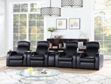 Cyrus Upholstered Recliner Living Room Set Black from Coaster - Luna Furniture