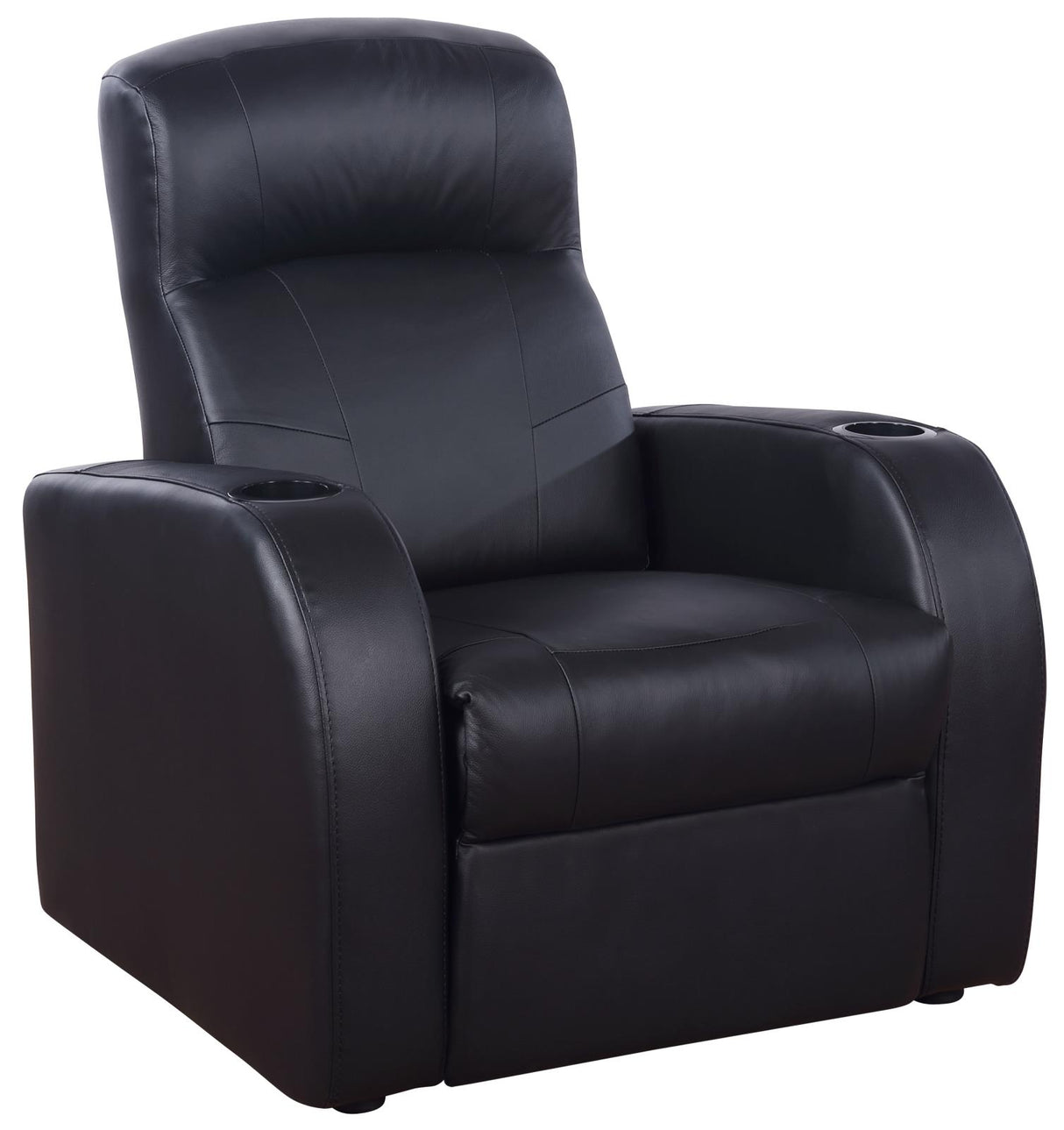 Cyrus Upholstered Recliner Living Room Set Black - 600001-S5A - Luna Furniture