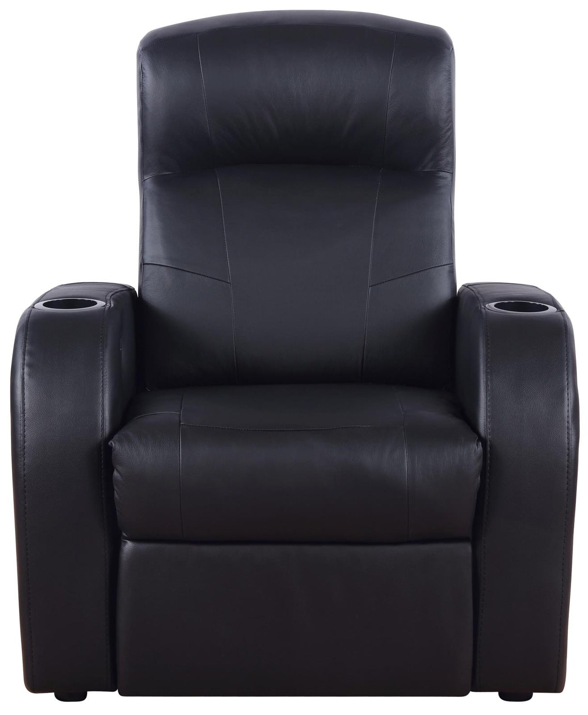 Cyrus Upholstered Recliner Living Room Set Black - 600001-S5A - Luna Furniture