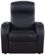 Cyrus Upholstered Recliner Living Room Set Black - 600001-S5A - Luna Furniture