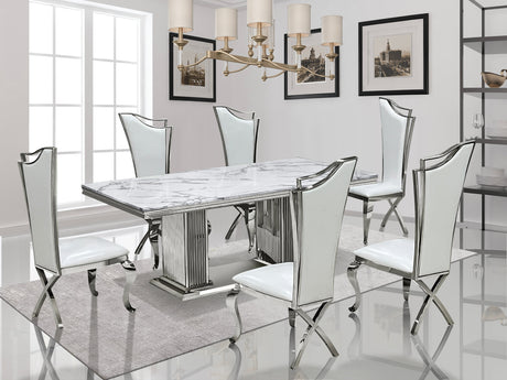 D6061 - Dining Table + 6 Chair Set - D6061 - Luna Furniture