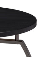 Dacre Dark Gray/Black Nickel Round Coffee Table from Coaster - Luna Furniture