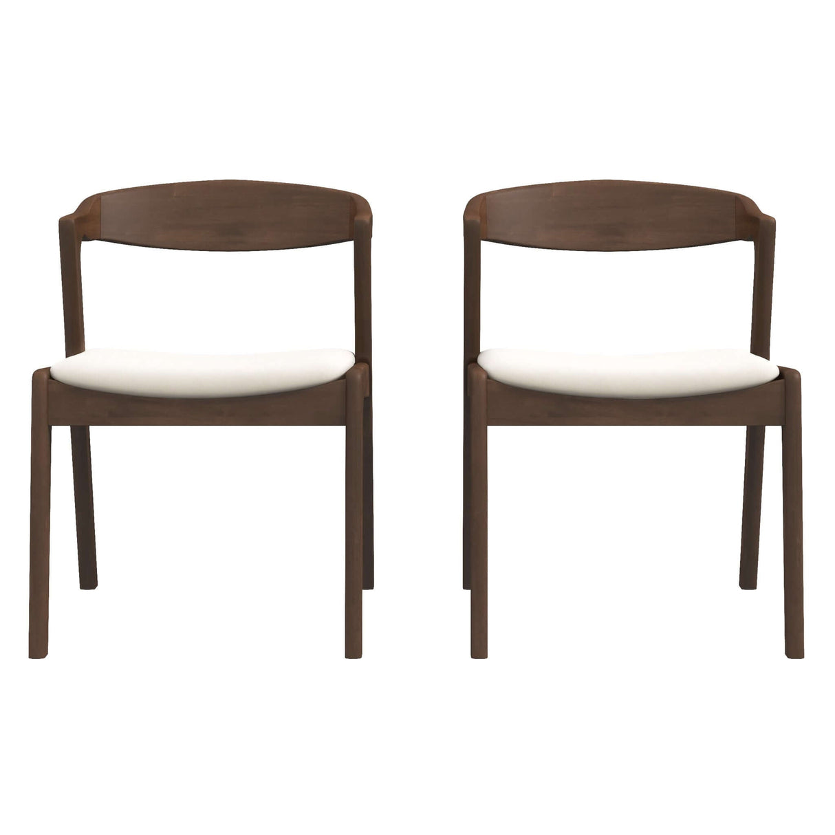 Dakota Mid-Century Modern Solid Wood Velvet Dining Chair (Set of 2) Black Leather - AFC00298 - Luna Furniture