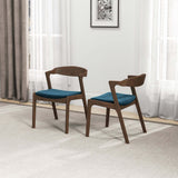 Dakota Mid-Century Modern Solid Wood Velvet Dining Chair (Set of 2) Cream - AFC01870 - Luna Furniture