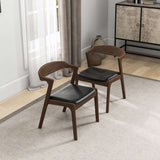 Dakota Mid-Century Modern Solid Wood Velvet Dining Chair (Set of 2) Cream - AFC01870 - Luna Furniture