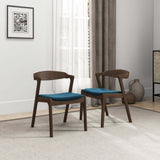 Dakota Mid-Century Modern Solid Wood Velvet Dining Chair (Set of 2) Cream - AFC01870 - Luna Furniture