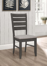 Dalila Gray/Dark Gray Ladder Back Side Chair, Set of 2 from Coaster - Luna Furniture