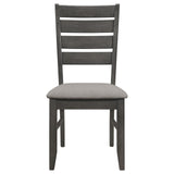 Dalila Gray/Dark Gray Ladder Back Side Chair, Set of 2 from Coaster - Luna Furniture