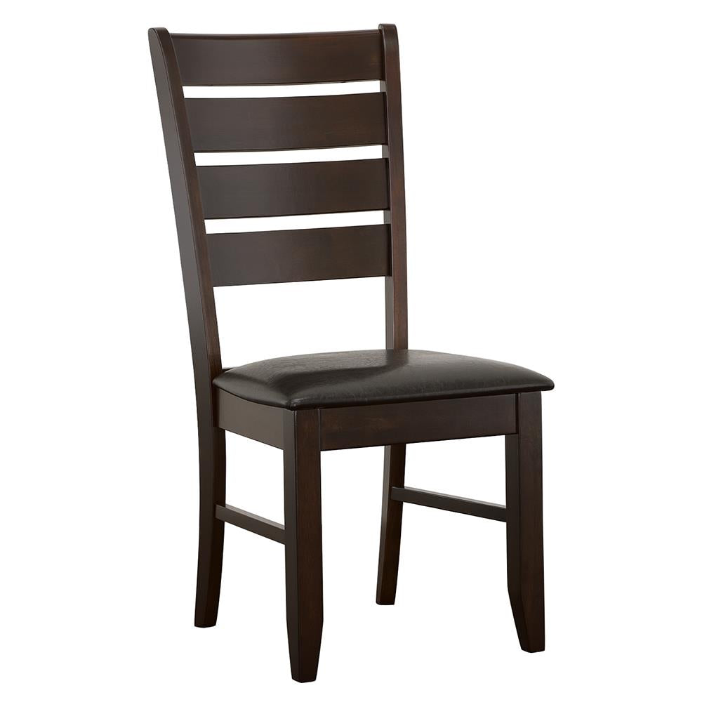 Dalila Cappuccino/Black Ladder Back Side Chairs, Set of 2 from Coaster - Luna Furniture