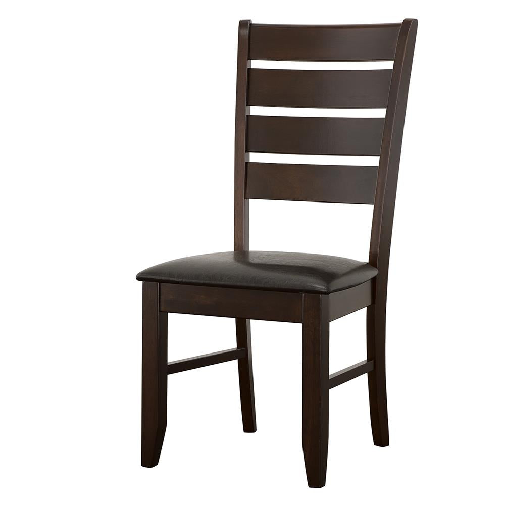 Dalila Cappuccino/Black Ladder Back Side Chairs, Set of 2 from Coaster - Luna Furniture