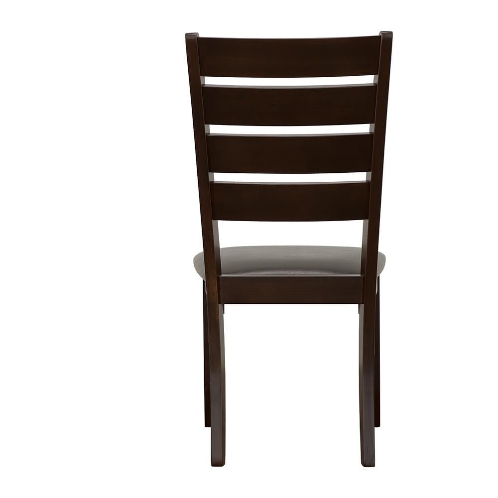 Dalila Cappuccino/Black Ladder Back Side Chairs, Set of 2 from Coaster - Luna Furniture