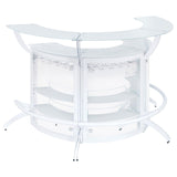 Dallas 2-shelf Curved Home Bar White and Frosted Glass (Set of 3) from Coaster - Luna Furniture