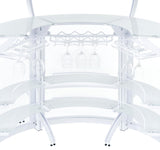 Dallas 2-shelf Curved Home Bar White and Frosted Glass (Set of 3) from Coaster - Luna Furniture