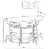 Dallas 2-shelf Curved Home Bar White and Frosted Glass (Set of 3) from Coaster - Luna Furniture