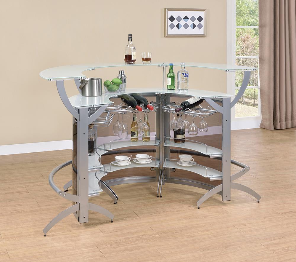 Dallas Smoked/Silver Bar Unit from Coaster - Luna Furniture