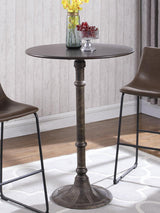 Danbury Dark Russet/Antique Bronze Round Bar Table from Coaster - Luna Furniture