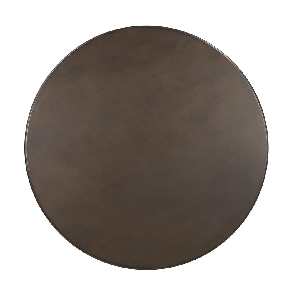 Danbury Dark Russet/Antique Bronze Round Bar Table from Coaster - Luna Furniture