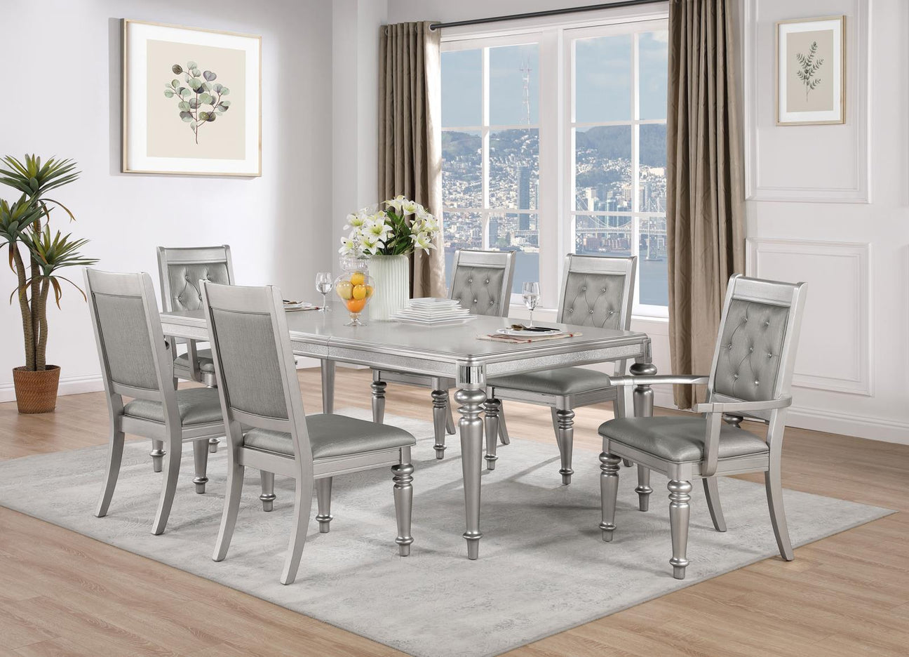 Danette Metallic 7-Piece Dining Set from Coaster - Luna Furniture