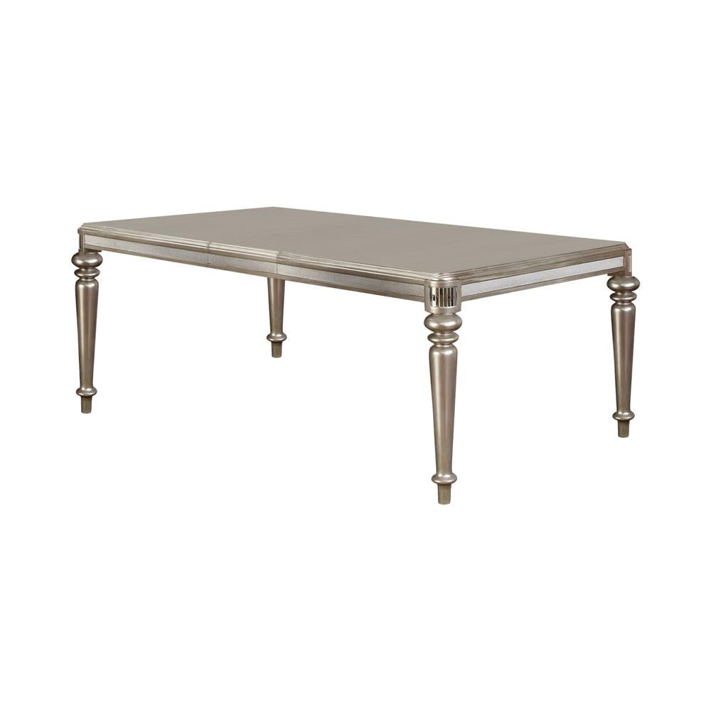 Danette Metallic Platinum Rectangular Dining Table with Leaf from Coaster - Luna Furniture