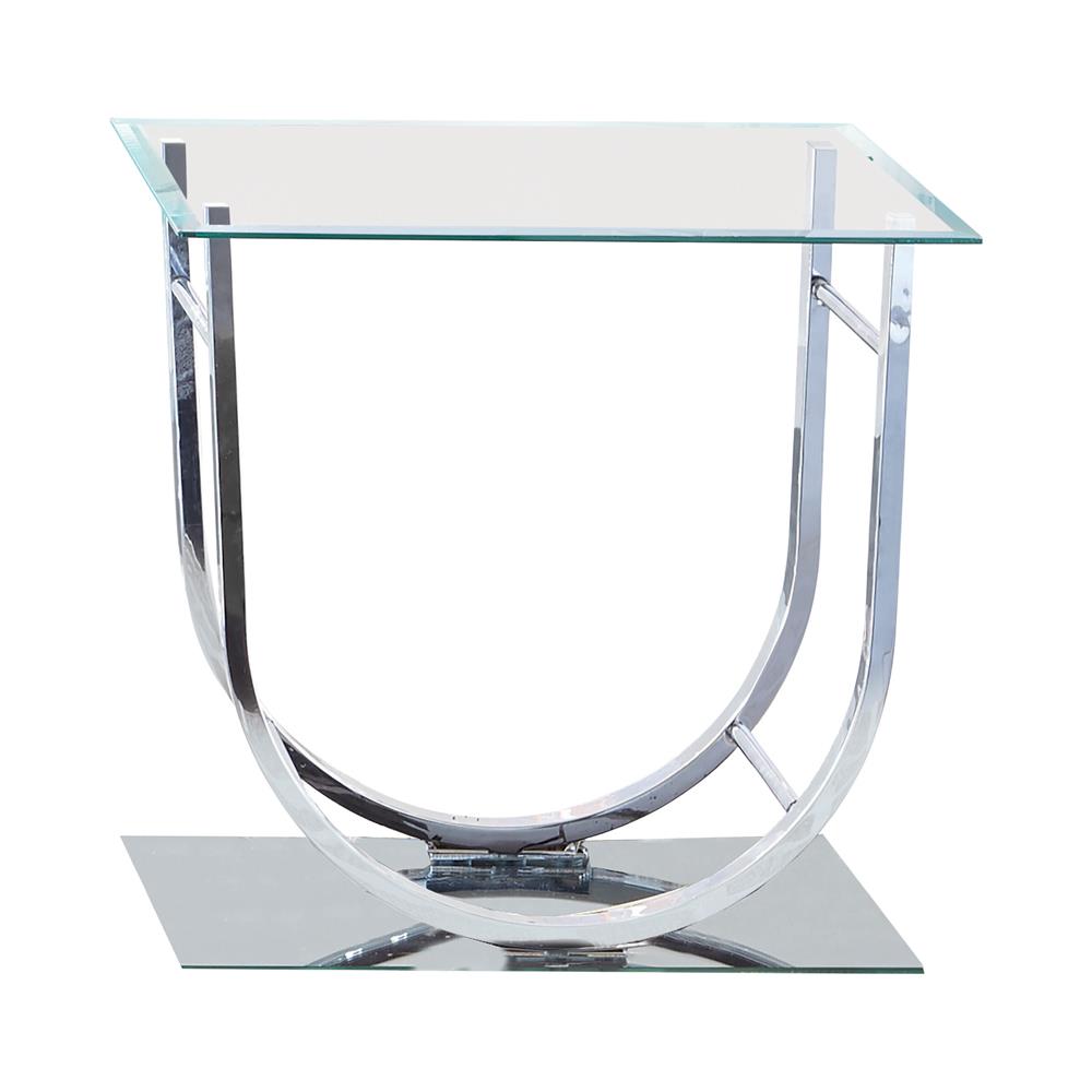 Danville U-Shaped End Table Chrome from Coaster - Luna Furniture