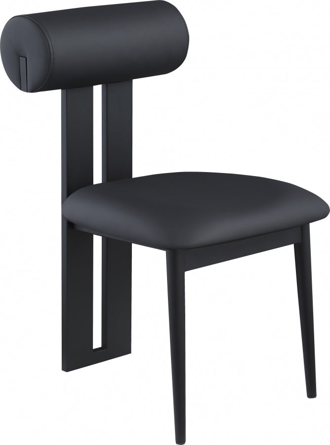 Dario Faux Leather Dining Chair Black, Set of 2 from Meridian - Luna Furniture