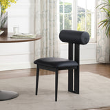 Dario Faux Leather Dining Chair Black, Set of 2 from Meridian - Luna Furniture