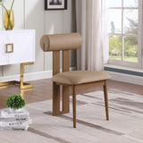 Dario Faux Leather Dining Chair Natural, Set of 2 from Meridian - Luna Furniture