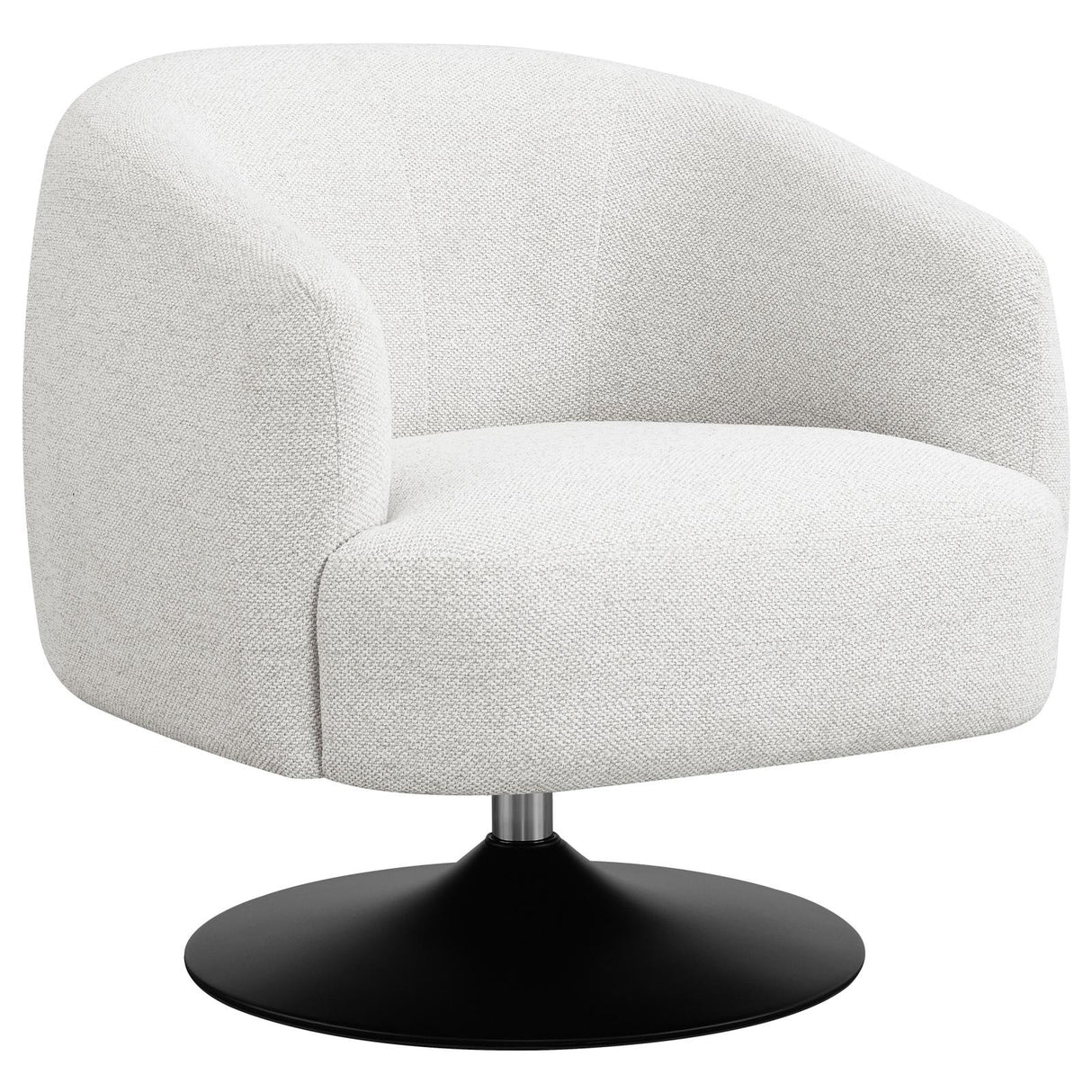 Dave Upholstered Swivel Accent Chair Beige and Matte Black - 905739 - Luna Furniture