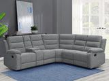 David 3-Piece Upholstered Motion Sectional with Pillow Arms Smoke from Coaster - Luna Furniture