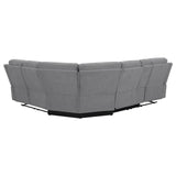 David 3-Piece Upholstered Motion Sectional with Pillow Arms Smoke from Coaster - Luna Furniture