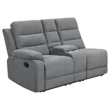 David 3-Piece Upholstered Motion Sectional with Pillow Arms Smoke from Coaster - Luna Furniture