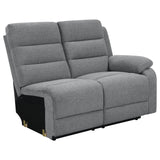 David 3-Piece Upholstered Motion Sectional with Pillow Arms Smoke from Coaster - Luna Furniture