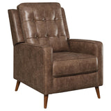 Davidson Upholstered Tufted Push Back Recliner Brown from Coaster - Luna Furniture