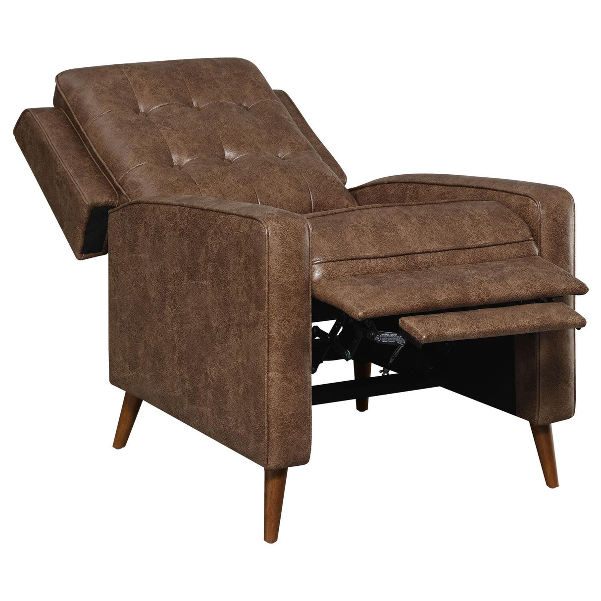 Davidson Upholstered Tufted Push Back Recliner Brown from Coaster - Luna Furniture