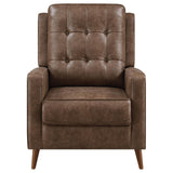 Davidson Upholstered Tufted Push Back Recliner Brown from Coaster - Luna Furniture