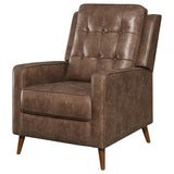 Davidson Upholstered Tufted Push Back Recliner Brown from Coaster - Luna Furniture