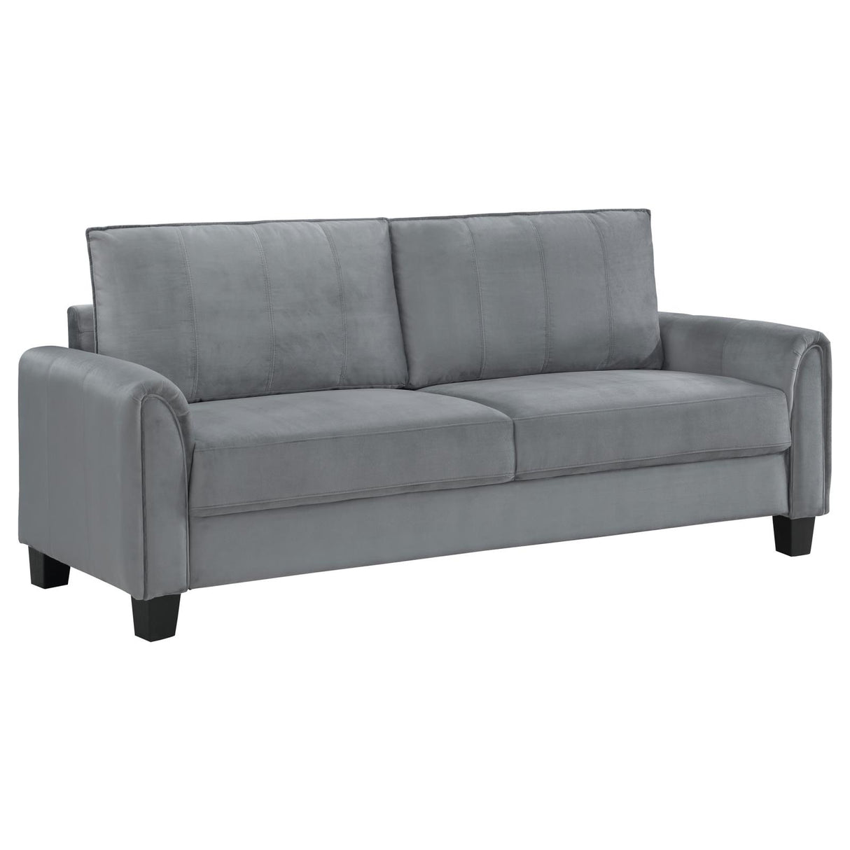 Davis 2-piece Upholstered Rolled Arm Sofa Grey from Coaster - Luna Furniture