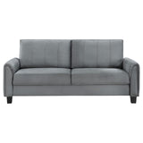 Davis 2-piece Upholstered Rolled Arm Sofa Grey from Coaster - Luna Furniture