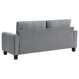 Davis 2-piece Upholstered Rolled Arm Sofa Grey from Coaster - Luna Furniture