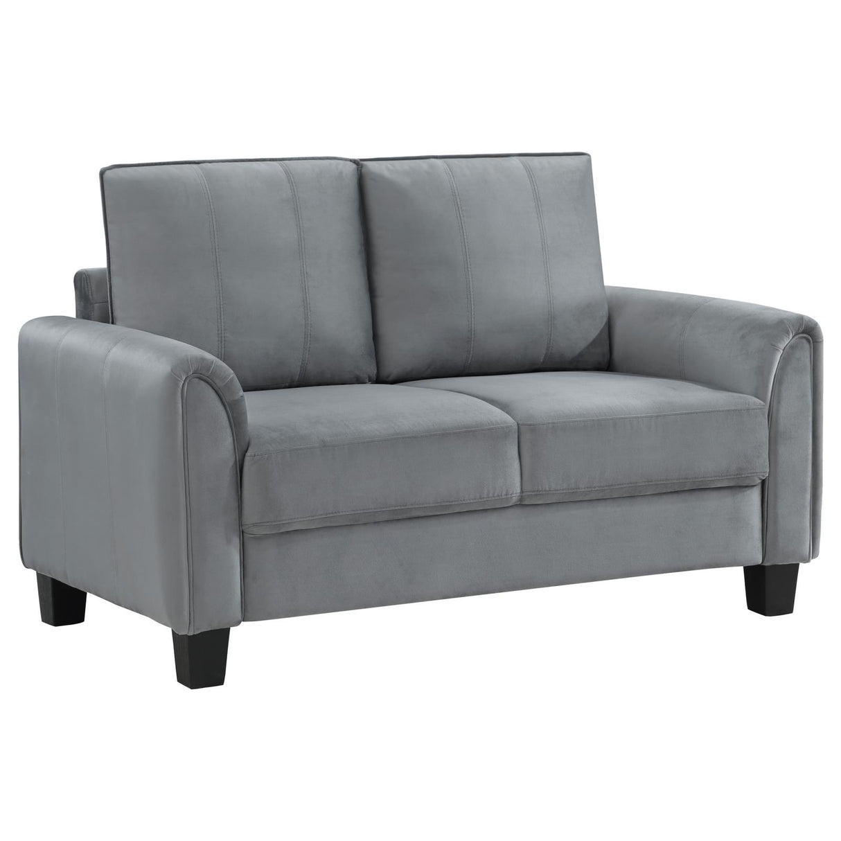 Davis 2-piece Upholstered Rolled Arm Sofa Grey from Coaster - Luna Furniture