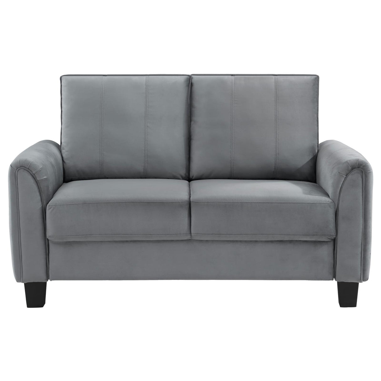 Davis 2-piece Upholstered Rolled Arm Sofa Grey from Coaster - Luna Furniture