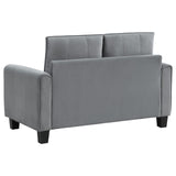 Davis 2-piece Upholstered Rolled Arm Sofa Grey from Coaster - Luna Furniture