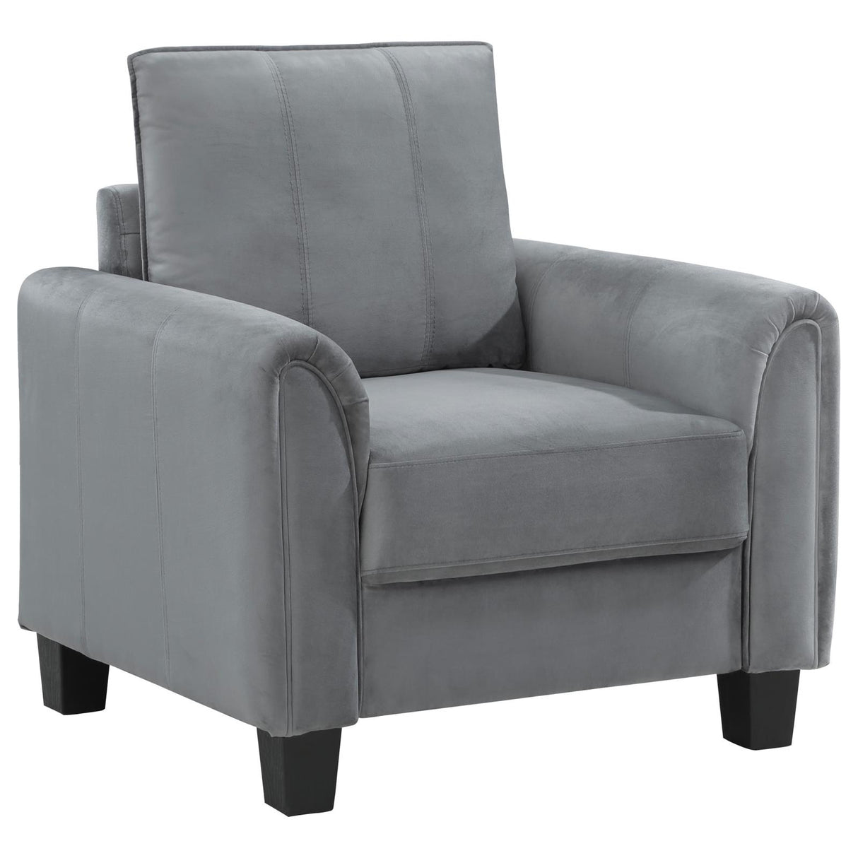 Davis Grey Upholstered Rolled Arm Accent Chair from Coaster - Luna Furniture