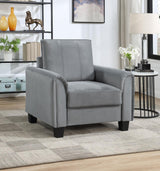 Davis Grey Upholstered Rolled Arm Accent Chair from Coaster - Luna Furniture