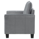 Davis Grey Upholstered Rolled Arm Accent Chair from Coaster - Luna Furniture