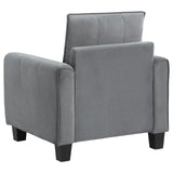 Davis Grey Upholstered Rolled Arm Accent Chair from Coaster - Luna Furniture